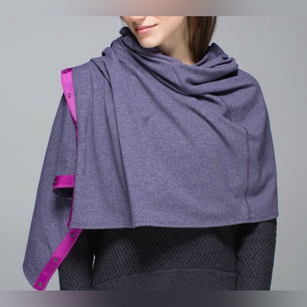 lululemon athletica Purple with Pink Vinyasa Scarf Rulu Wrap Snap-Button - Picture 7 of 9